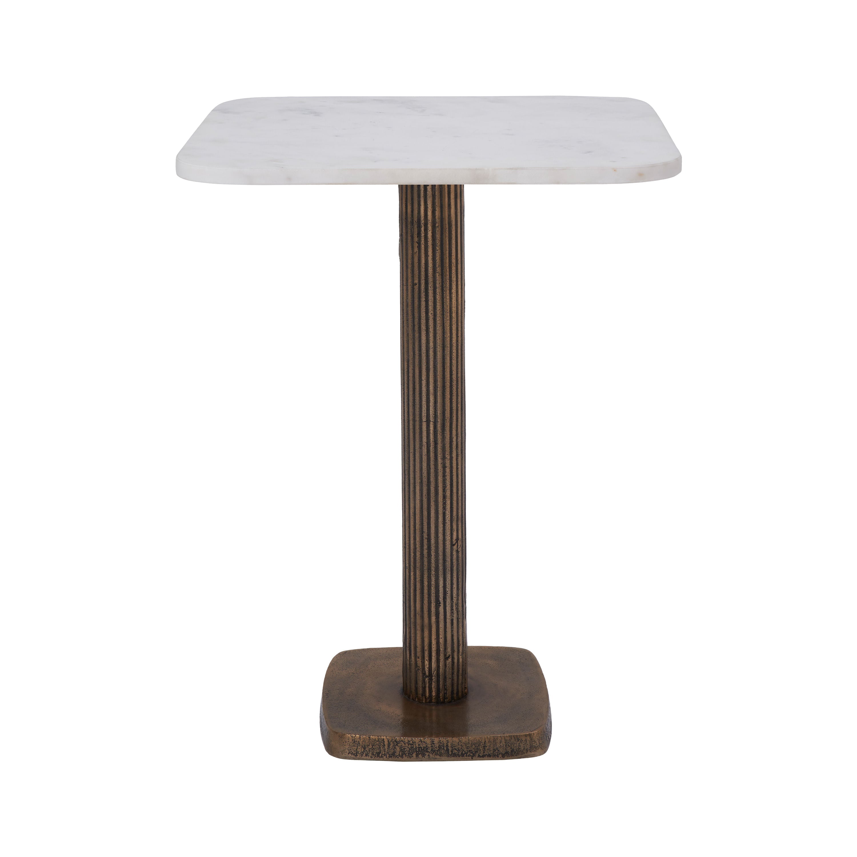 Allard accent table by Renwil, cast aluminum, antique brass finish