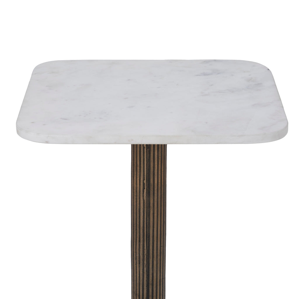 Allard accent table by Renwil, cast aluminum, antique brass finish