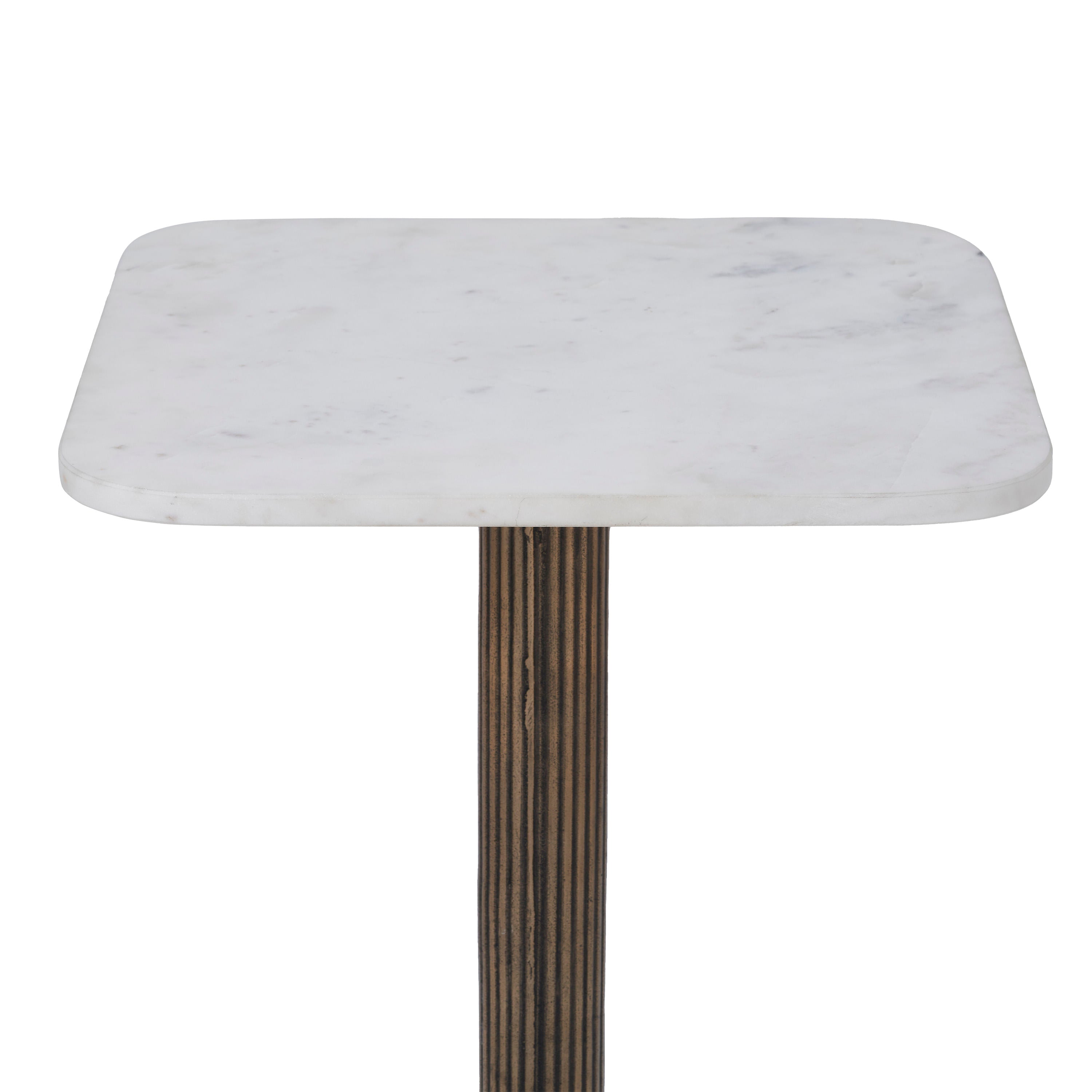 Allard accent table by Renwil, cast aluminum, antique brass finish