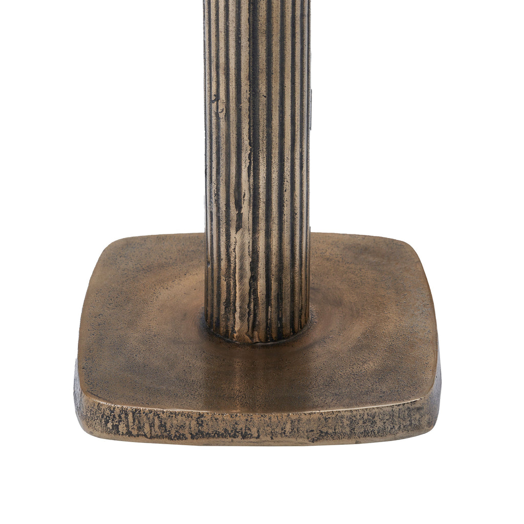Allard accent table by Renwil, cast aluminum, antique brass finish