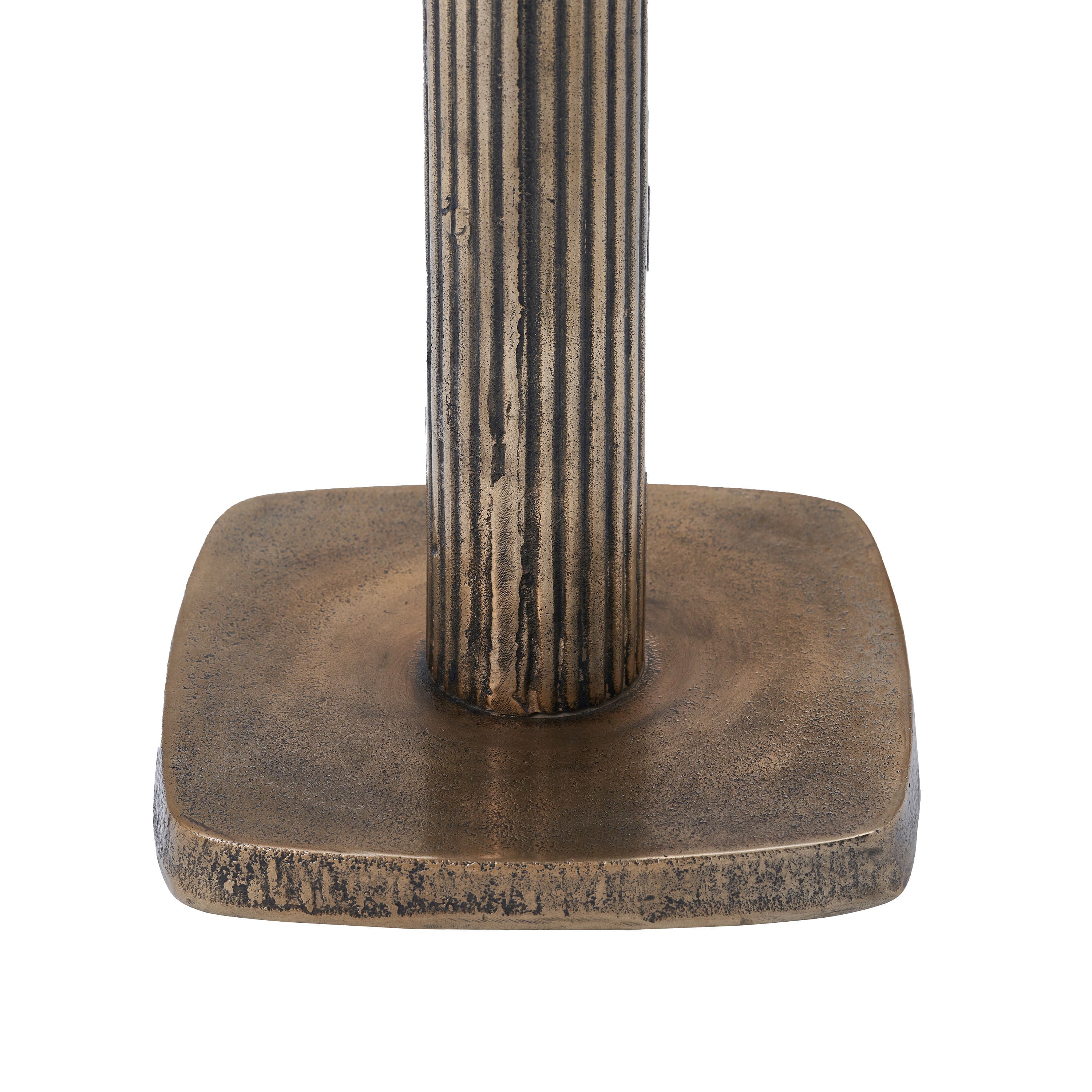 Allard accent table by Renwil, cast aluminum, antique brass finish