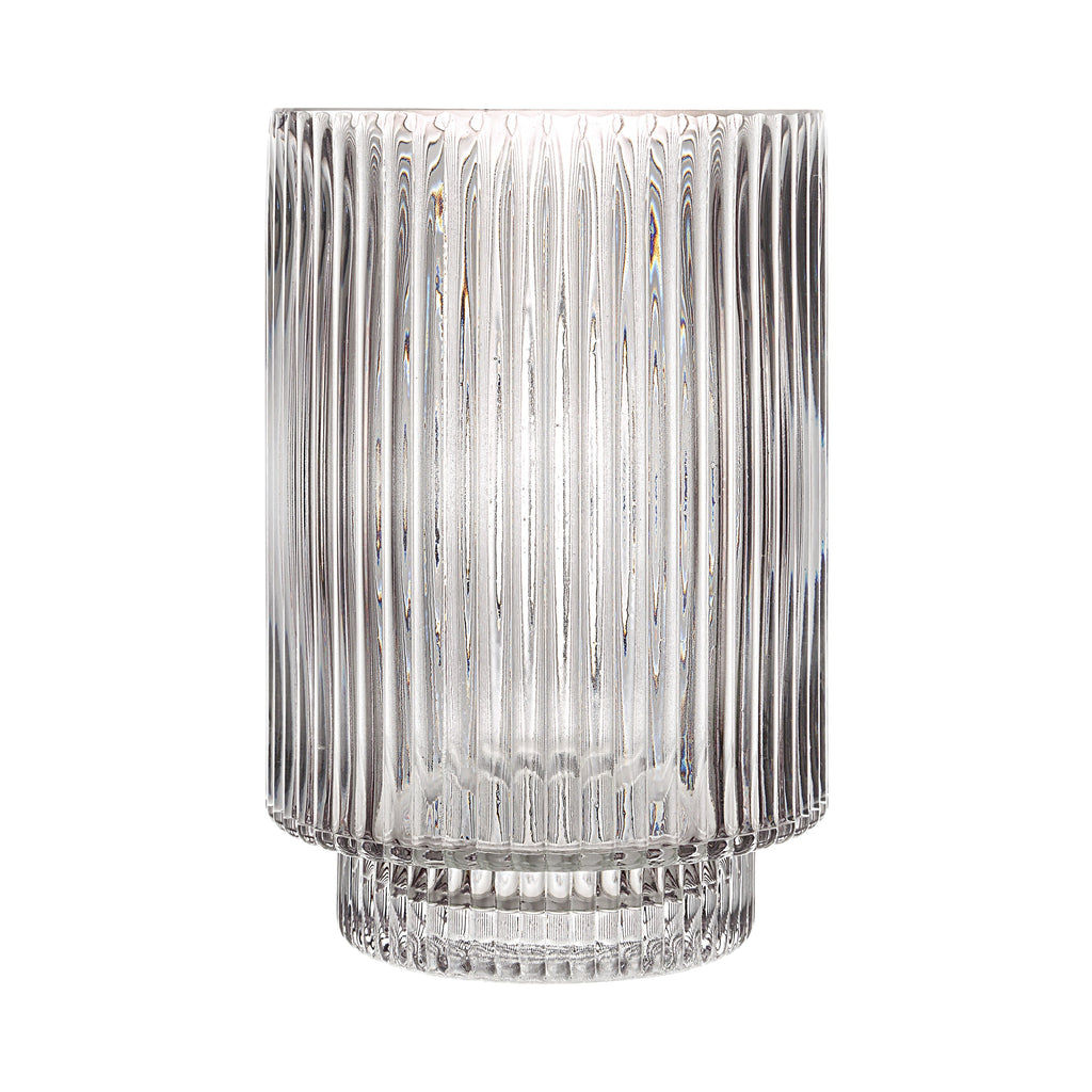 Amiens vase by Renwil, mouth-blown glass, grey fluted