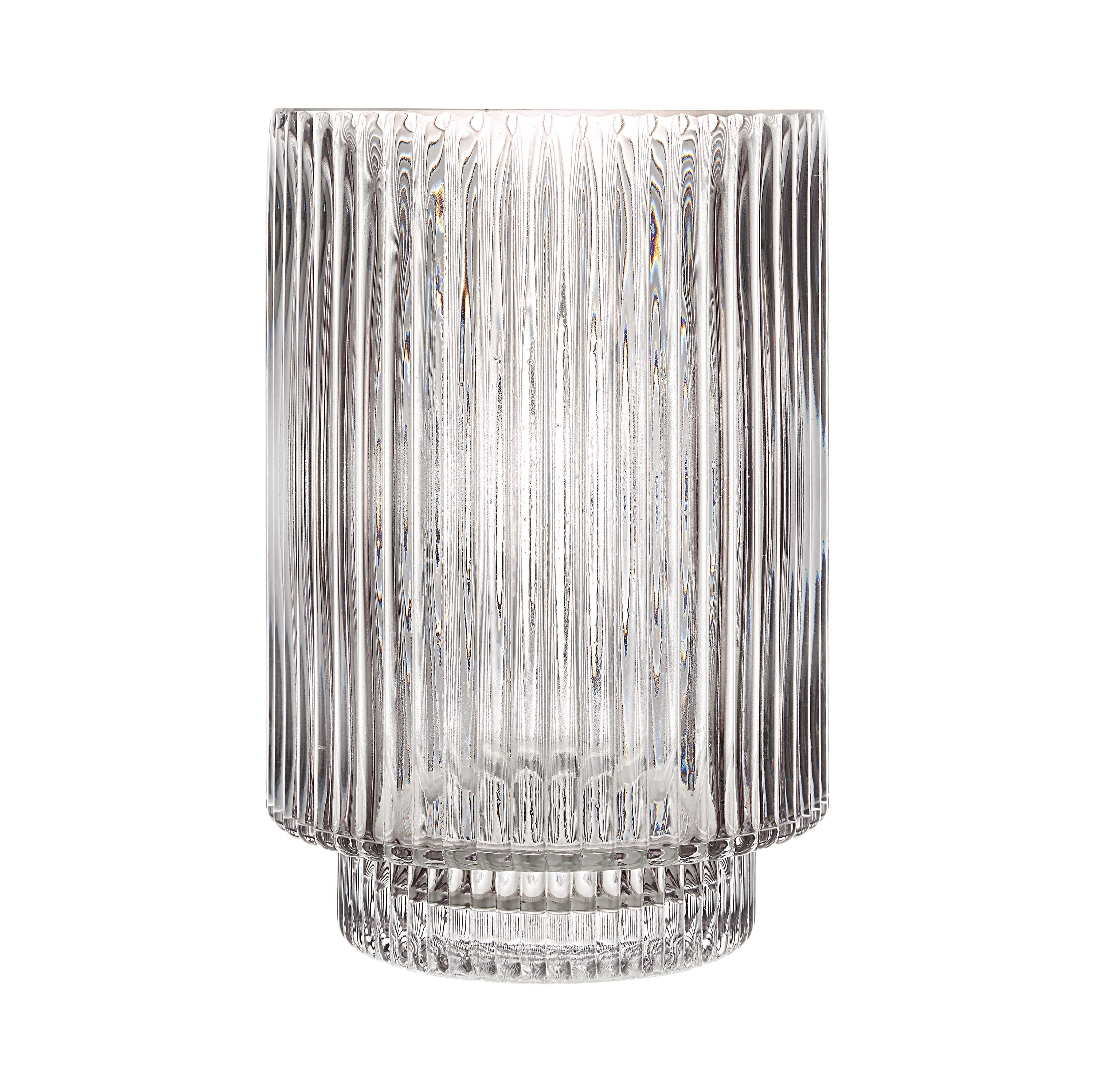 Amiens vase by Renwil, mouth-blown glass, grey fluted