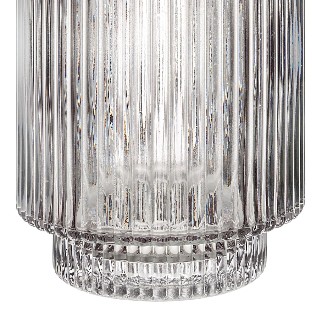 Amiens vase by Renwil, mouth-blown glass, grey fluted