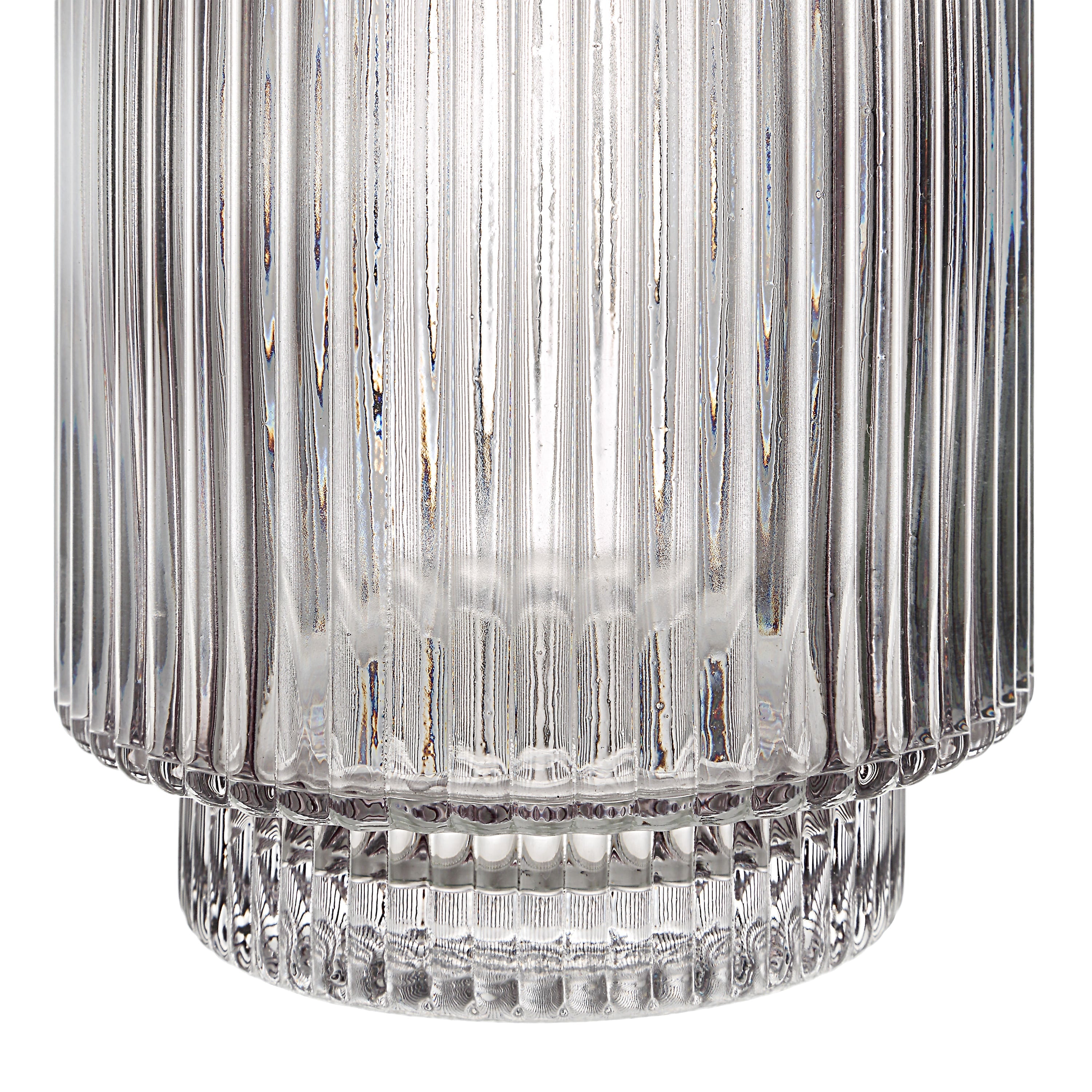 Amiens vase by Renwil, mouth-blown glass, grey fluted