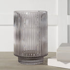 Amiens vase by Renwil, mouth-blown glass, grey fluted
