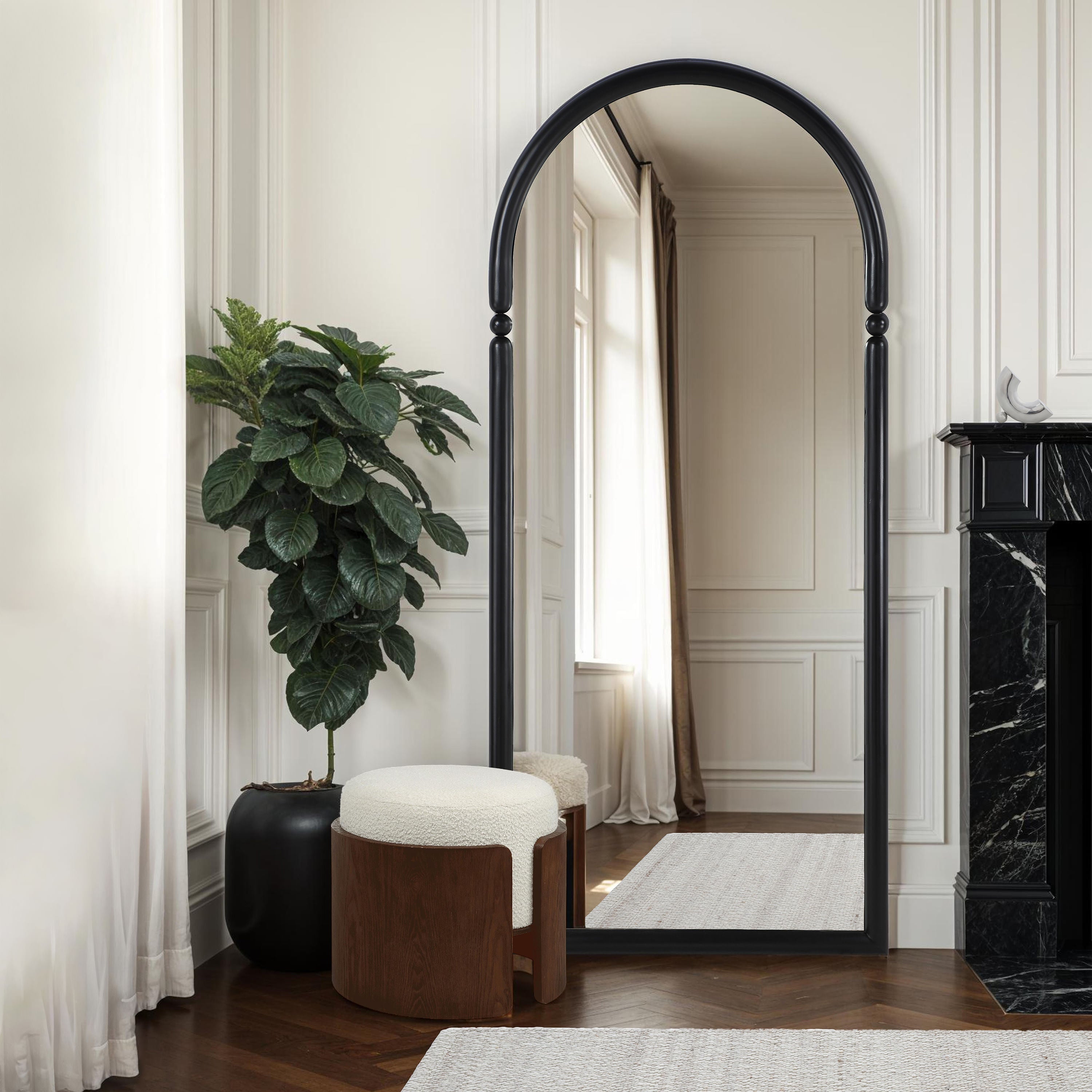 Arcade full length mirror by Renwil, iron, matte black finish