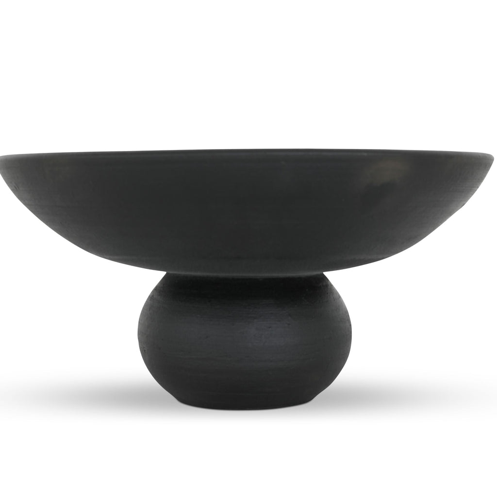 Asha decorative bowl by Moe's Home Collection, black terracotta, wide shallow form