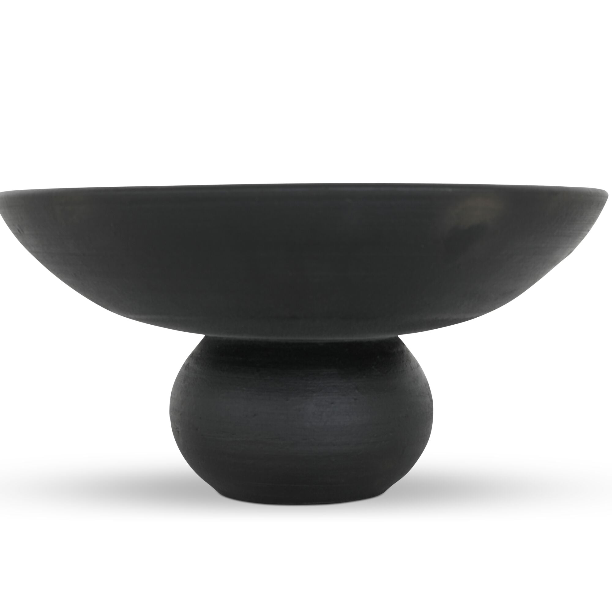 Asha decorative bowl by Moe's Home Collection, black terracotta, wide shallow form