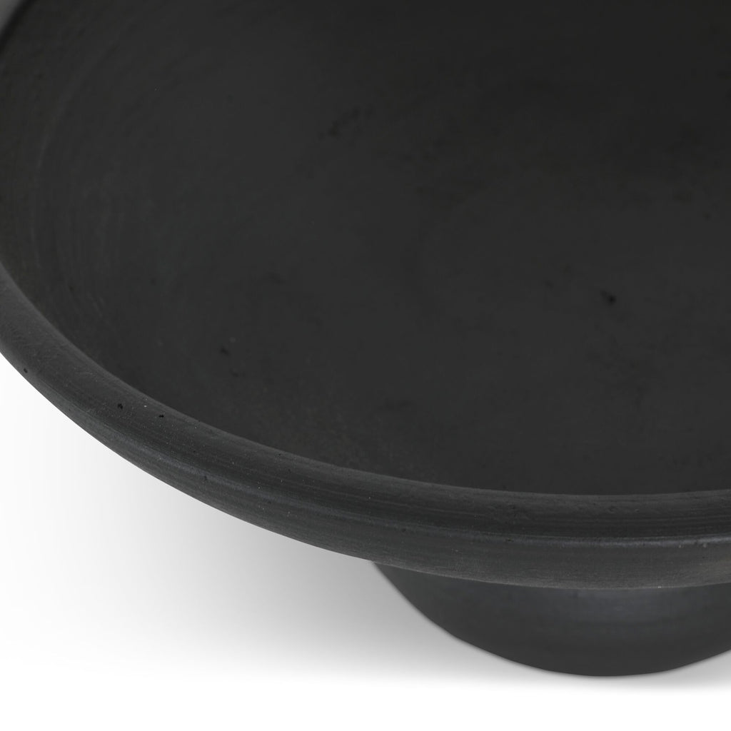 Asha decorative bowl by Moe's Home Collection, black terracotta, wide shallow form
