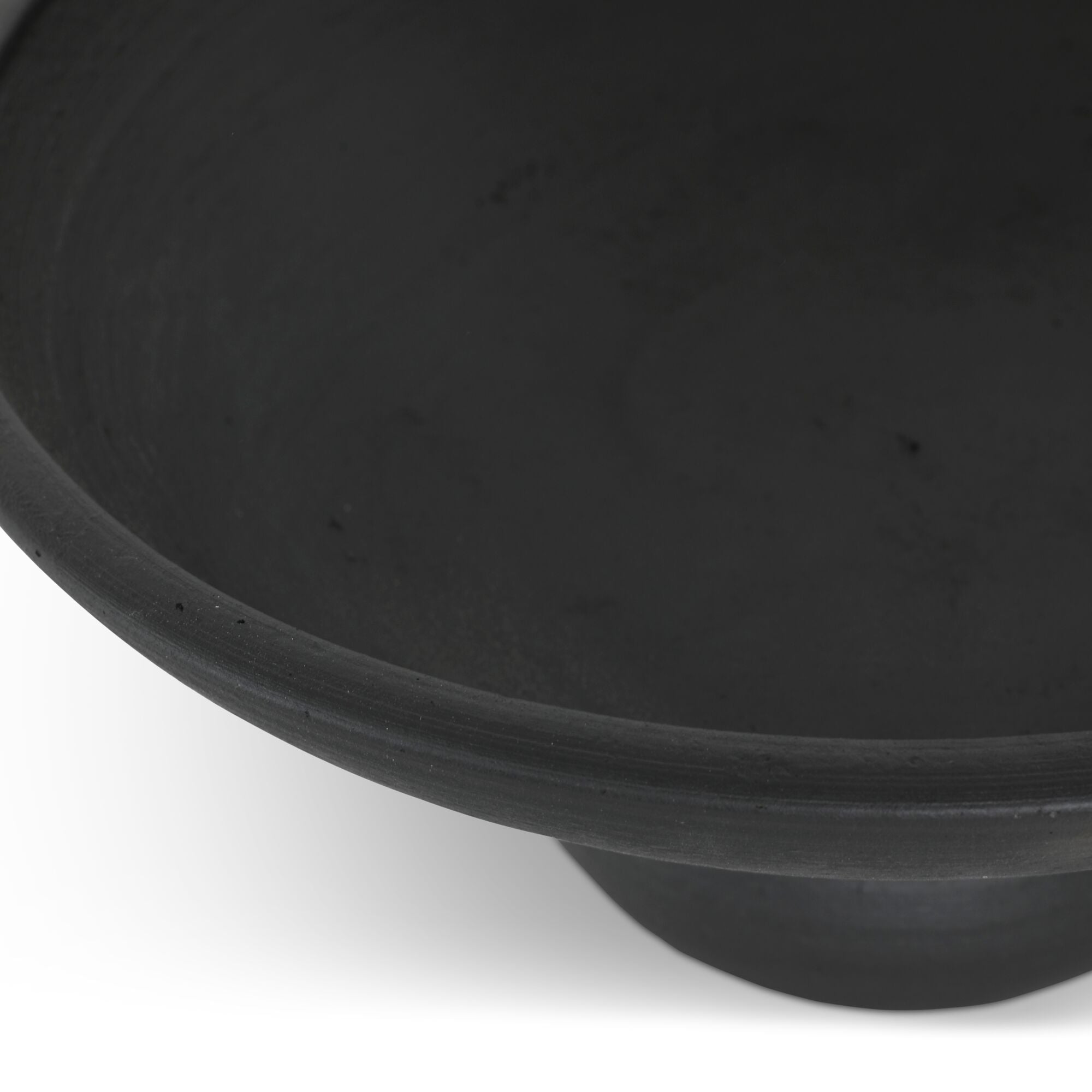 Asha decorative bowl by Moe's Home Collection, black terracotta, wide shallow form
