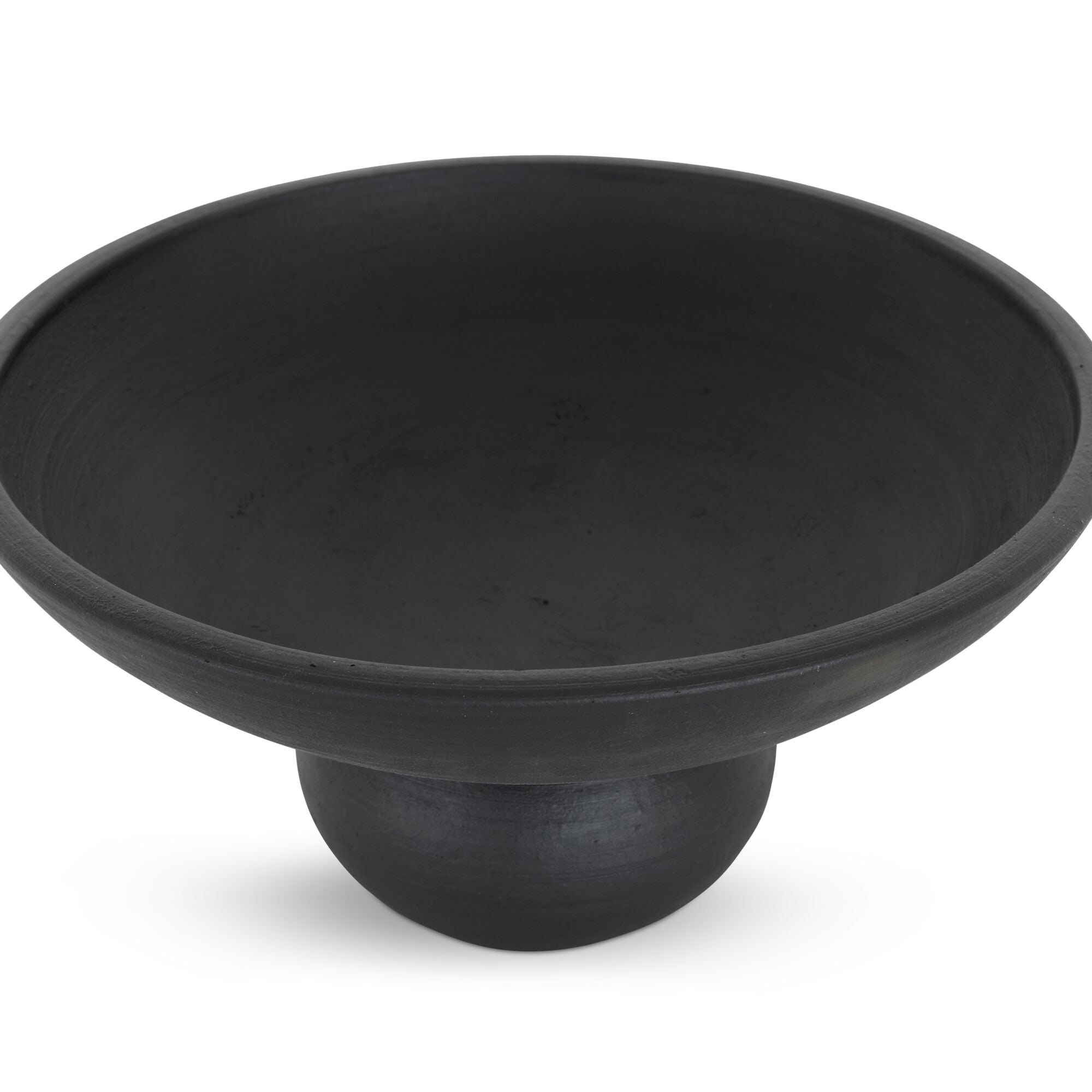 Asha decorative bowl by Moe's Home Collection, black terracotta, wide shallow form