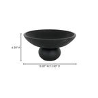 Asha decorative bowl by Moe's Home Collection, black terracotta, wide shallow form