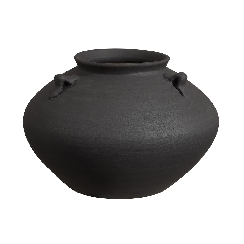Asher vase by Renwil, terracotta, antique black, hand-finished