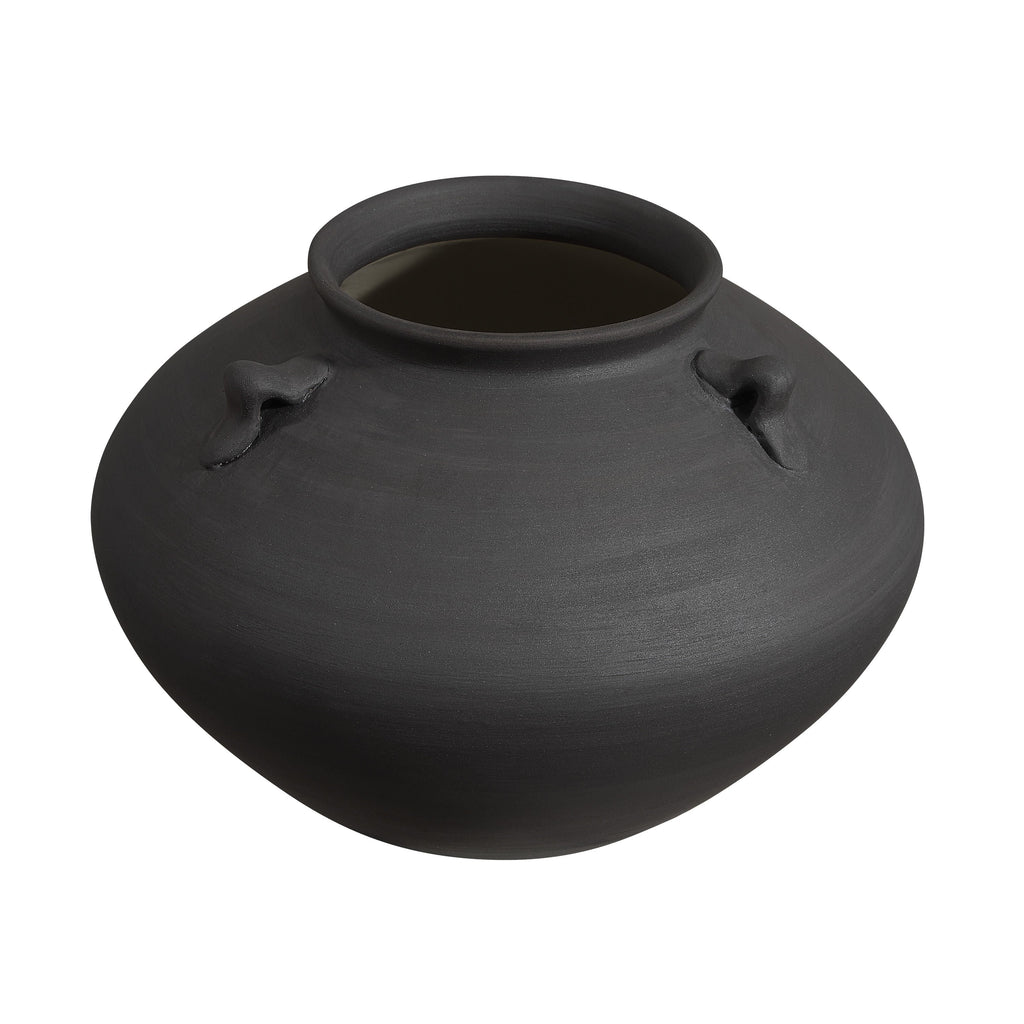 Asher vase by Renwil, terracotta, antique black, hand-finished