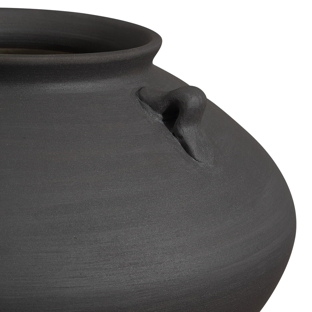 Asher vase by Renwil, terracotta, antique black, hand-finished