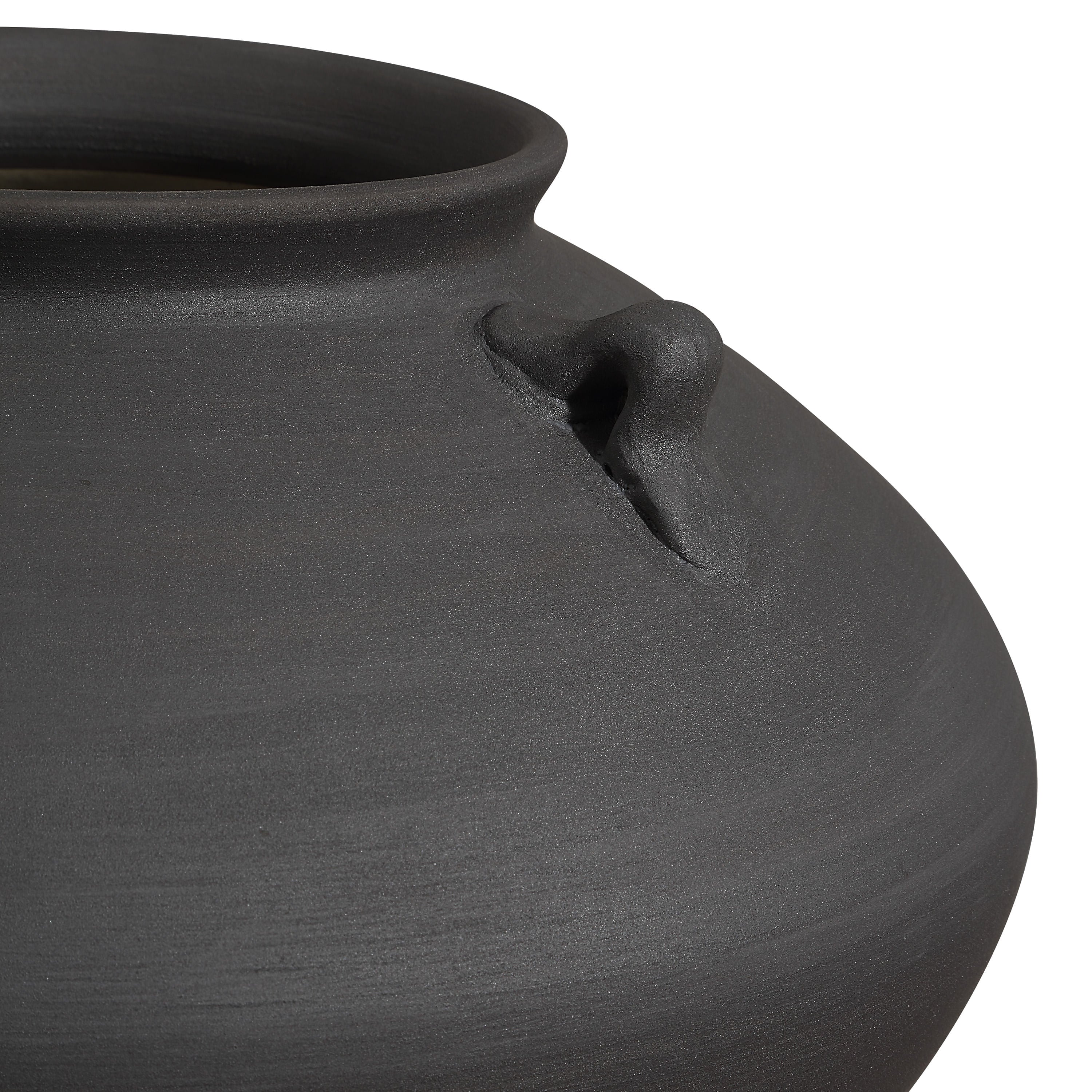 Asher vase by Renwil, terracotta, antique black, hand-finished