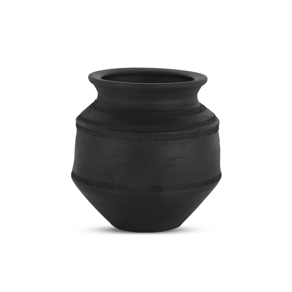 Astra vessel by Moe's Home Collection, black terracotta, matte finish
