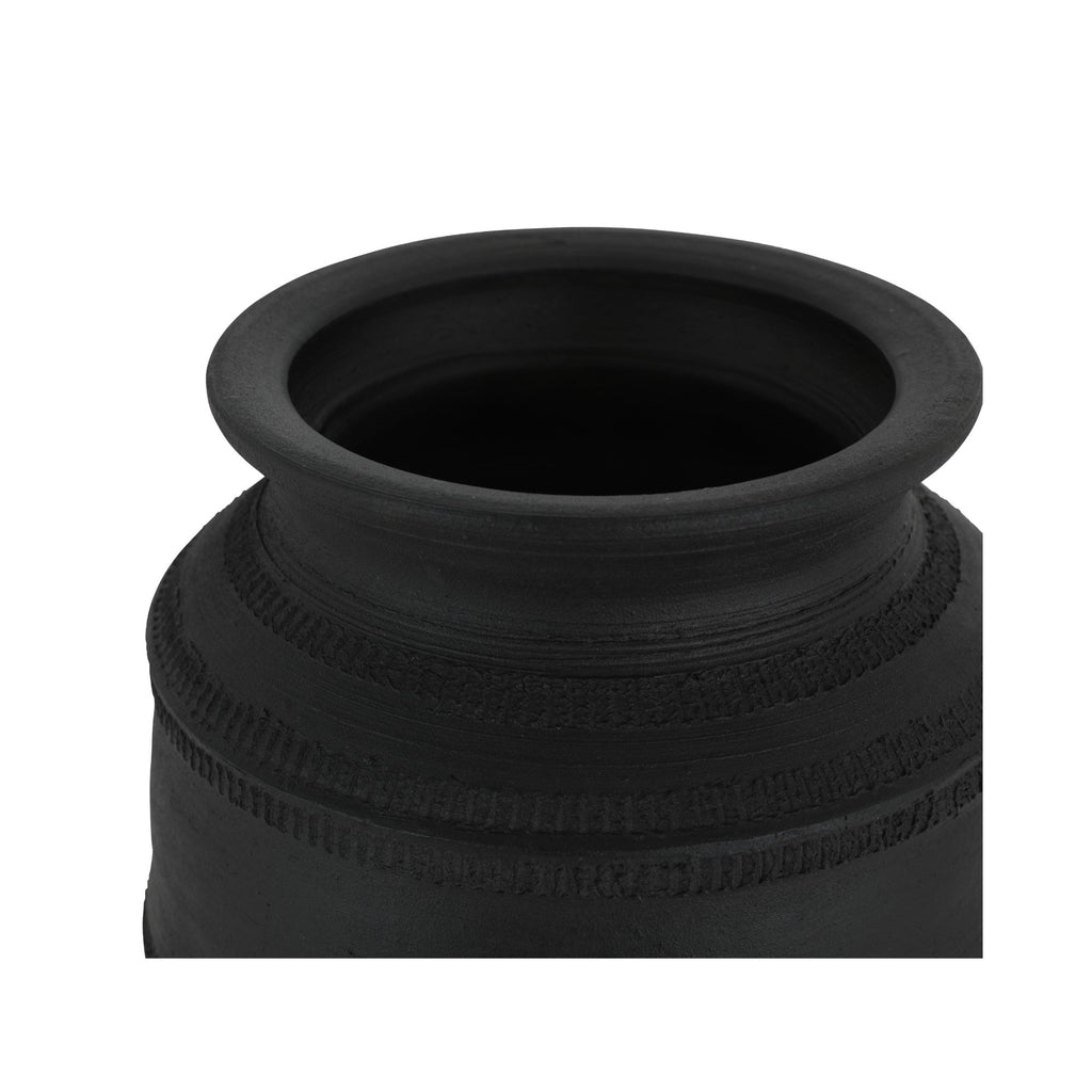 Astra vessel by Moe's Home Collection, black terracotta, matte finish