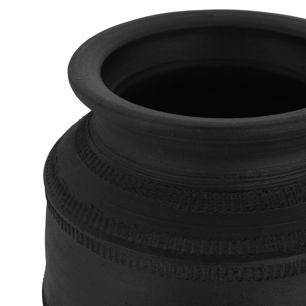 Astra vessel by Moe's Home Collection, black terracotta, matte finish