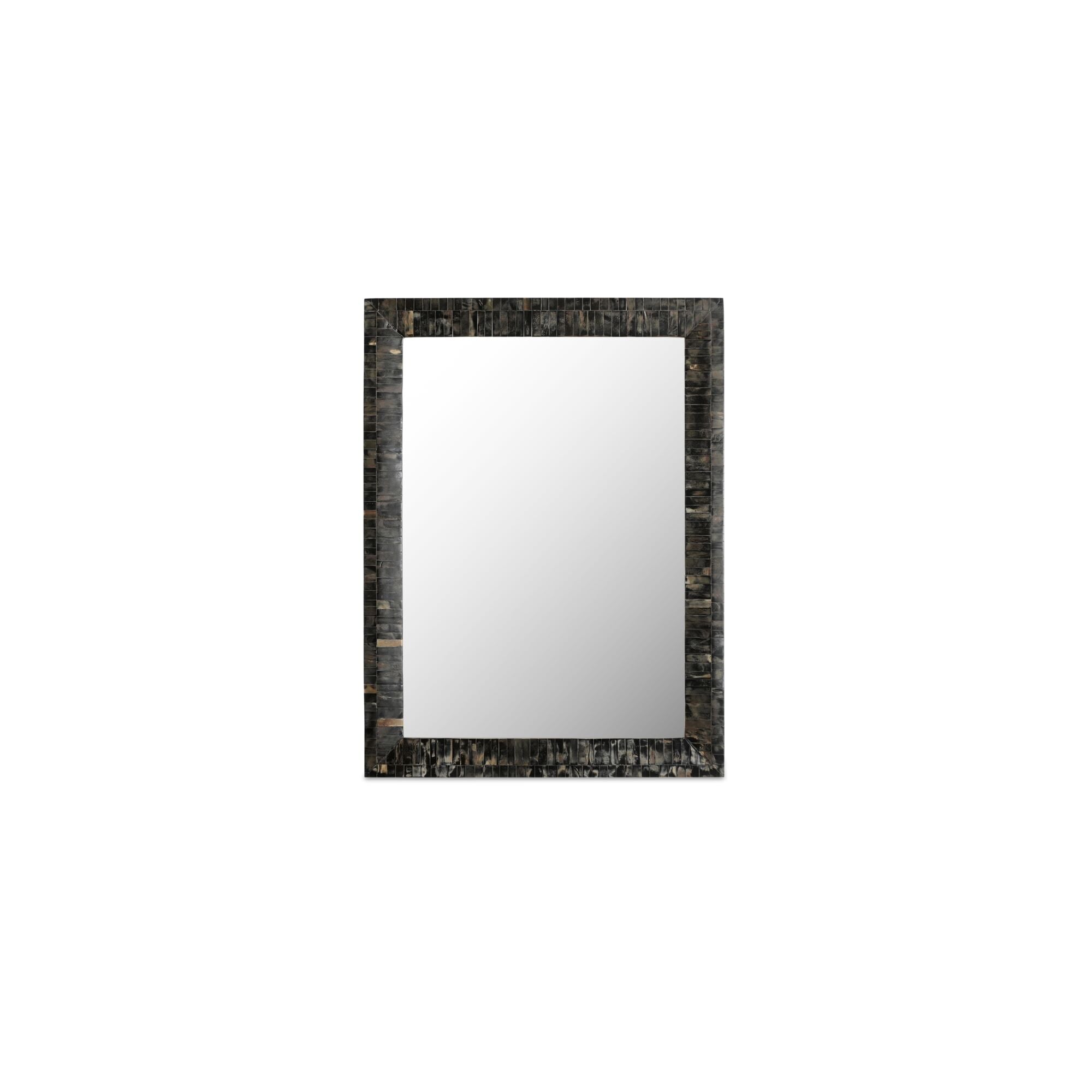 Avis wall mirror by Moe's Home Collection, horn inlay frame, cream caramel tones