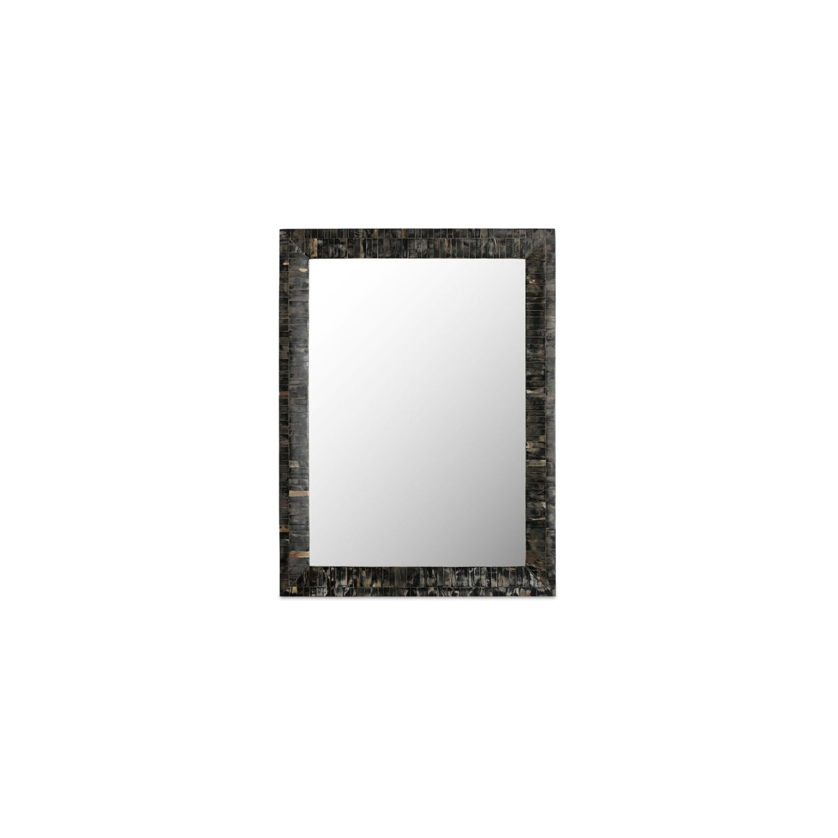 Avis wall mirror by Moe's Home Collection, horn inlay frame, cream caramel tones
