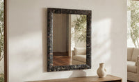 Avis wall mirror by Moe's Home Collection, horn inlay frame, cream caramel tones