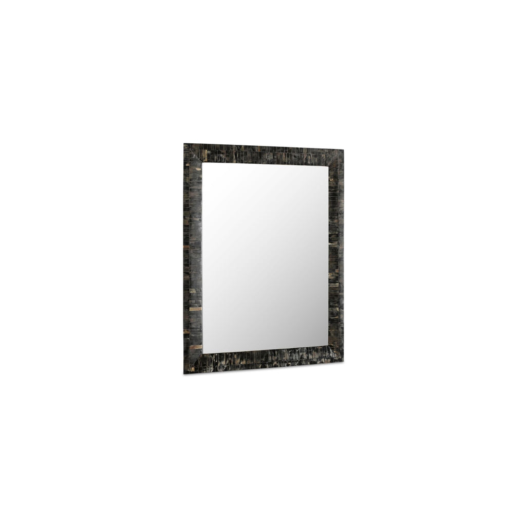 Avis wall mirror by Moe's Home Collection, horn inlay frame, cream caramel tones
