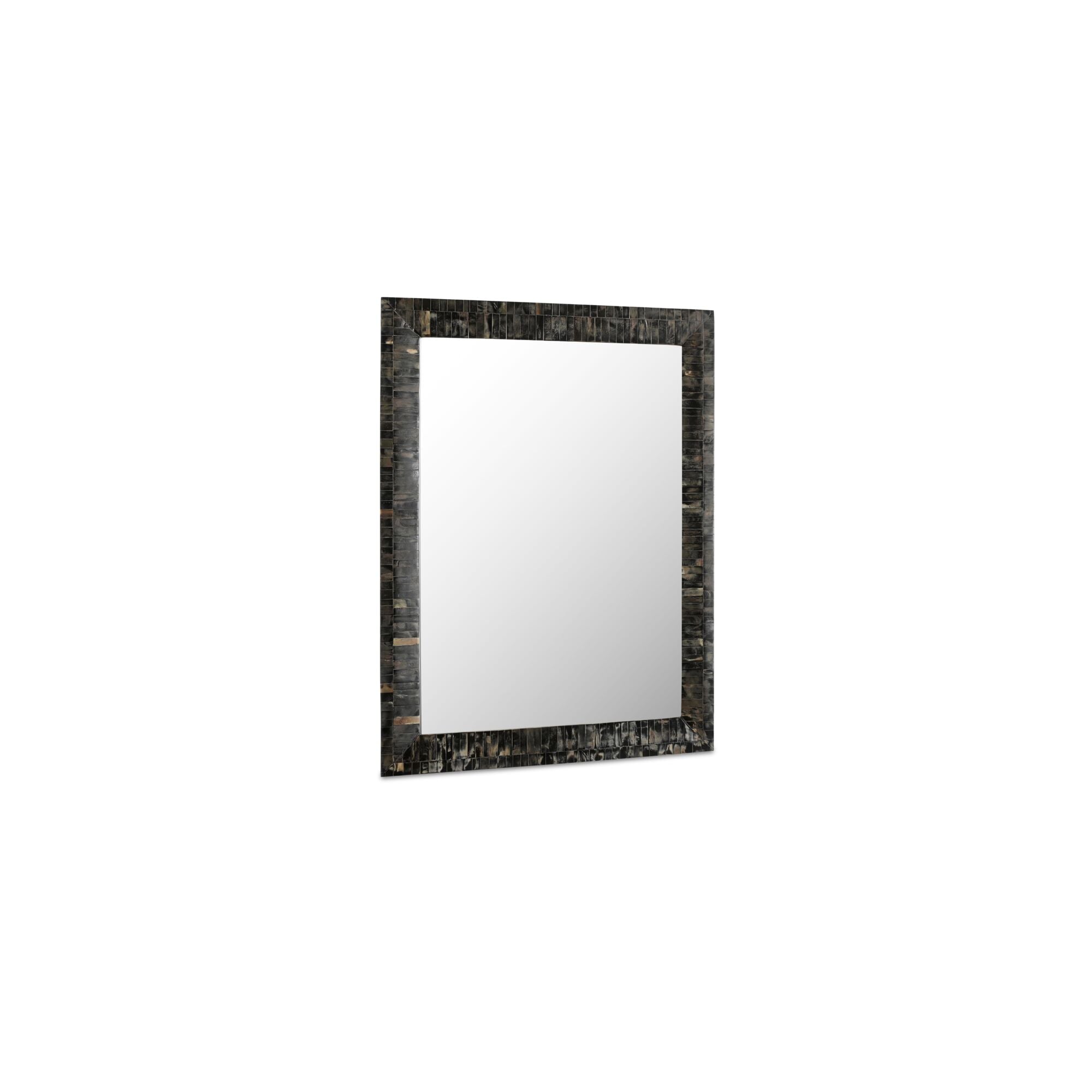 Avis wall mirror by Moe's Home Collection, horn inlay frame, cream caramel tones