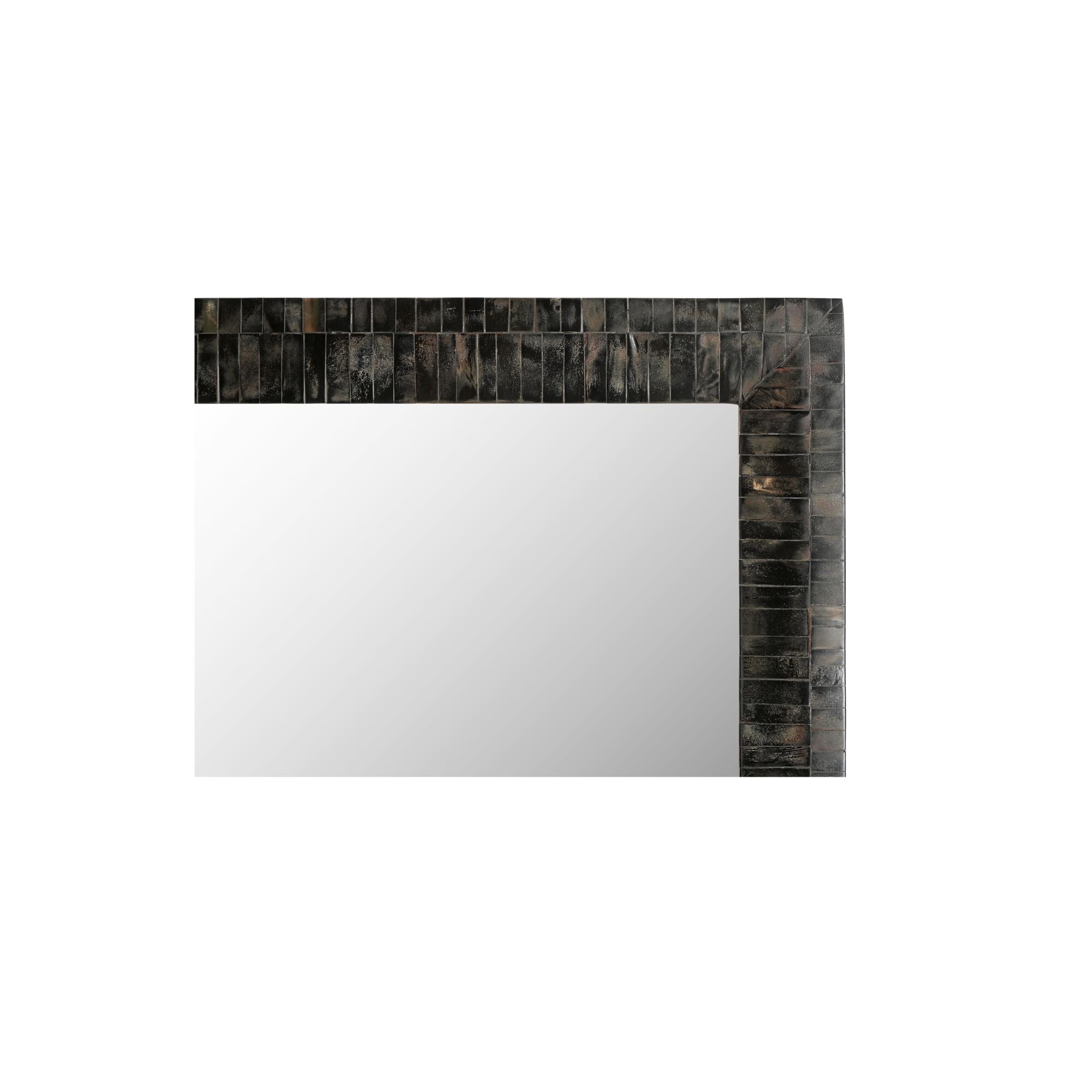 Avis wall mirror by Moe's Home Collection, horn inlay frame, cream caramel tones