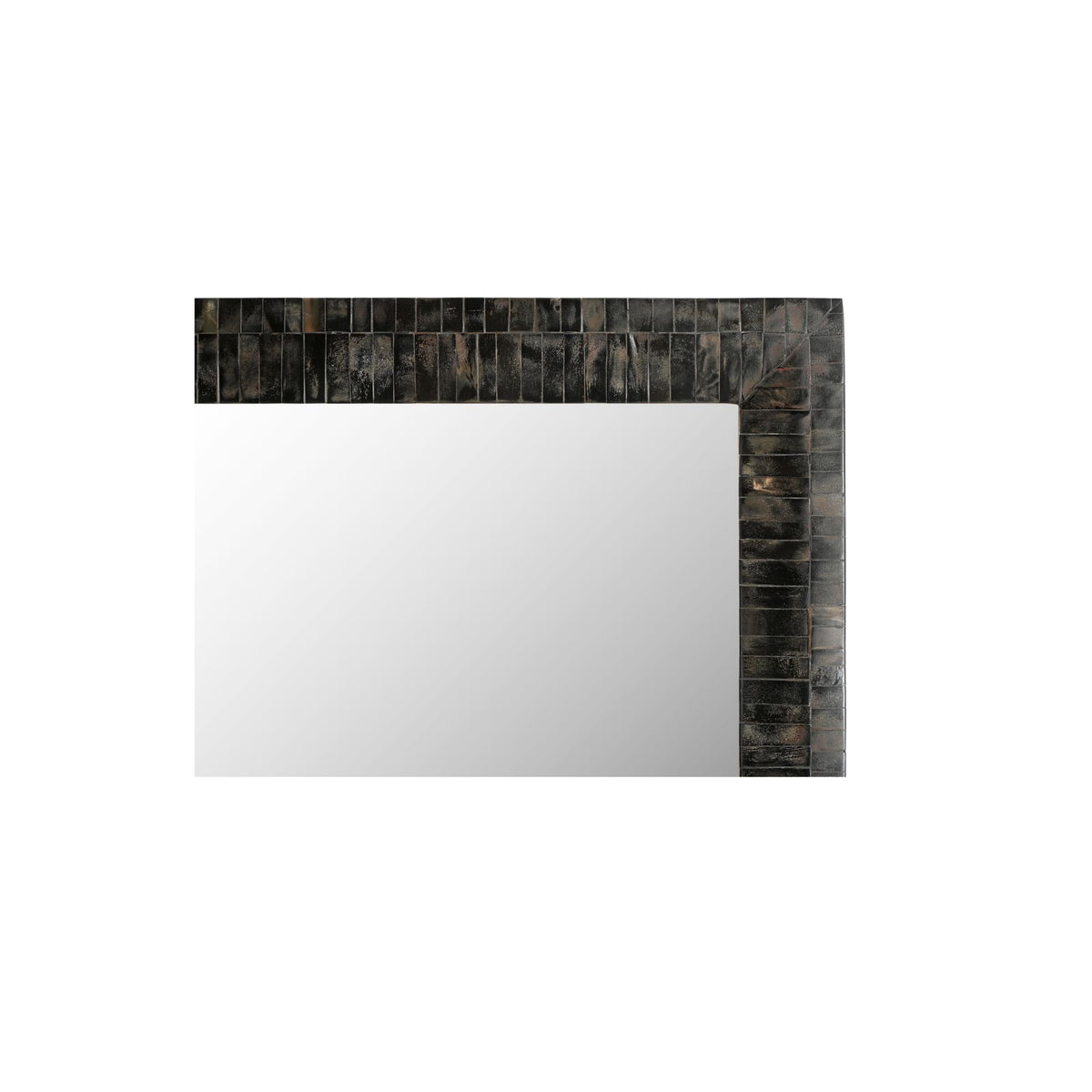 Avis wall mirror by Moe's Home Collection, horn inlay frame, cream caramel tones
