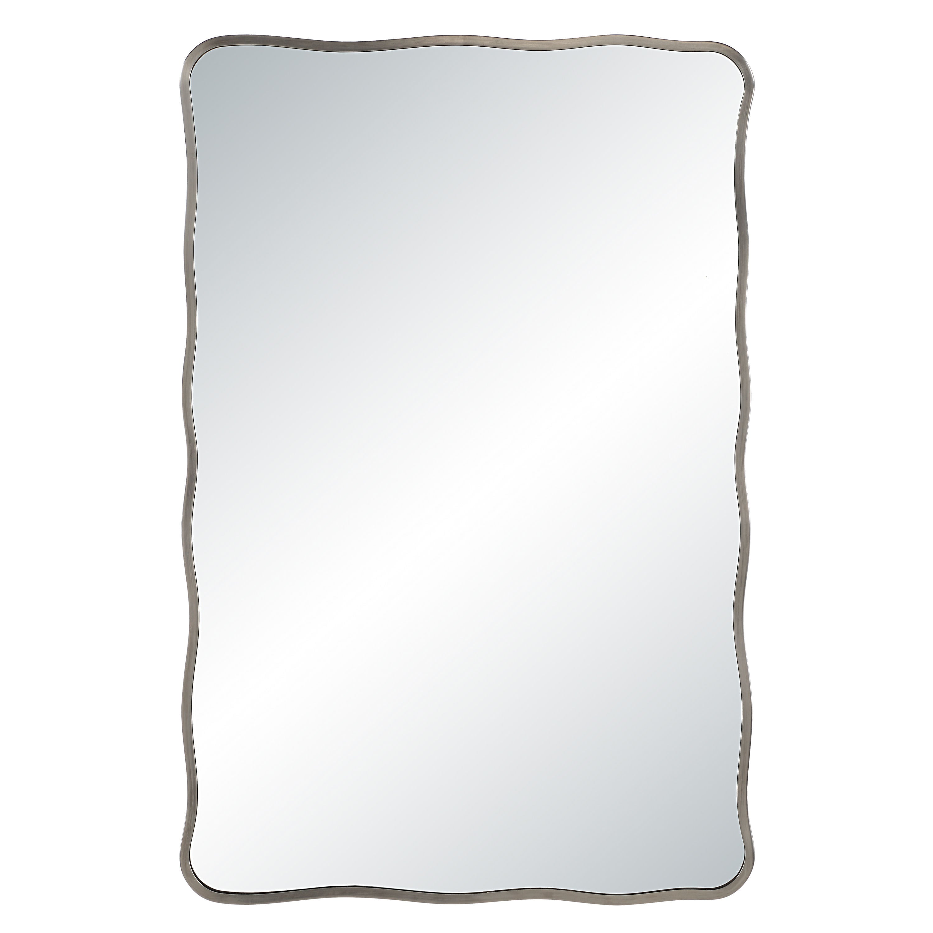 Balsa wall mirror by Renwil, iron, antique nickel finish