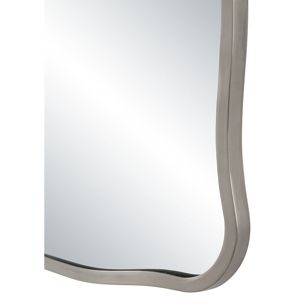 Balsa wall mirror by Renwil, iron, antique nickel finish