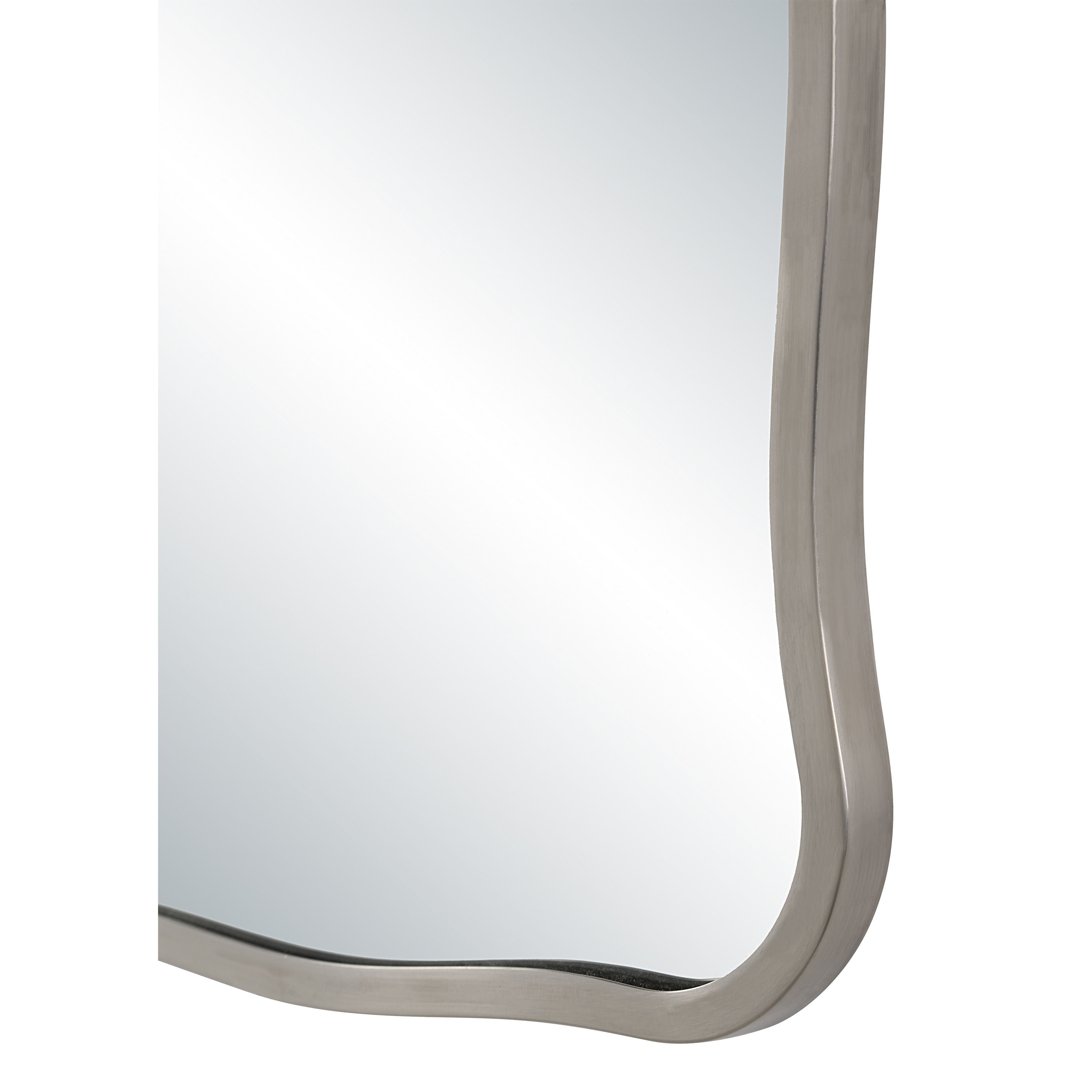 Balsa wall mirror by Renwil, iron, antique nickel finish