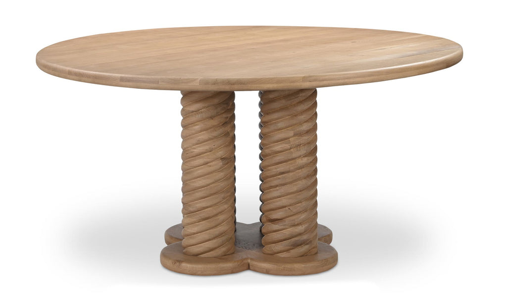 Oak Treccia Round Dining Table 2