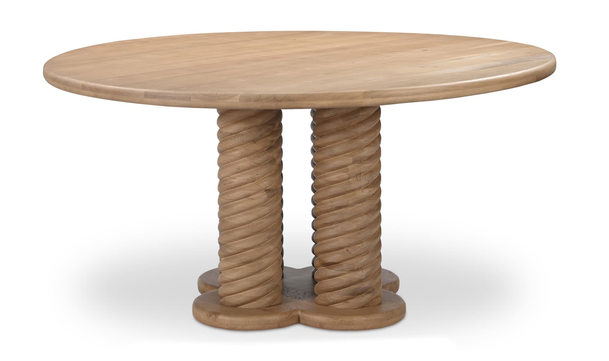 Oak Treccia Round Dining Table 2