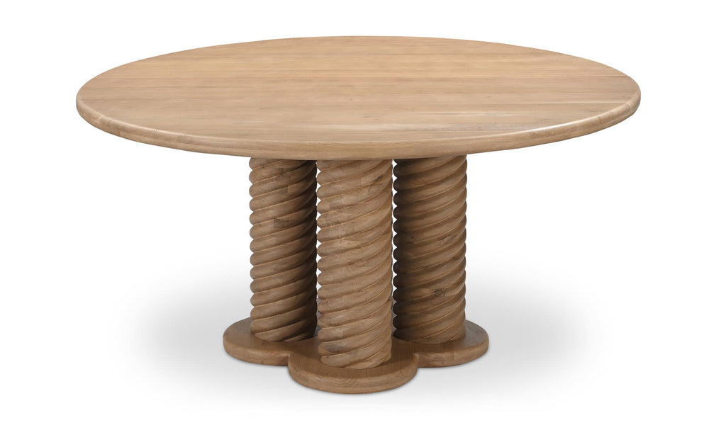 Oak Treccia Round Dining Table 3