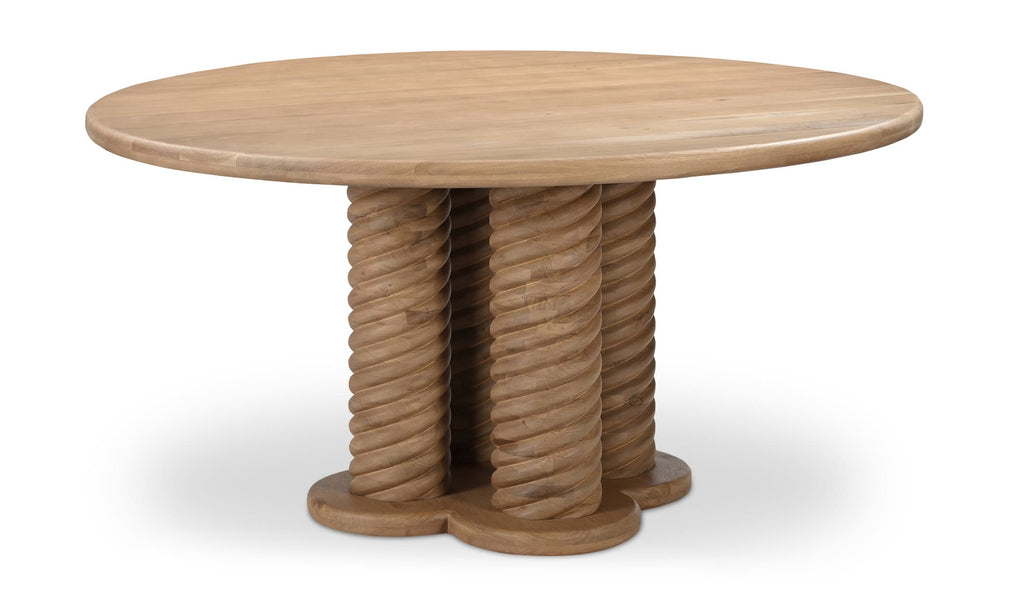 Oak Treccia Round Dining Table 4
