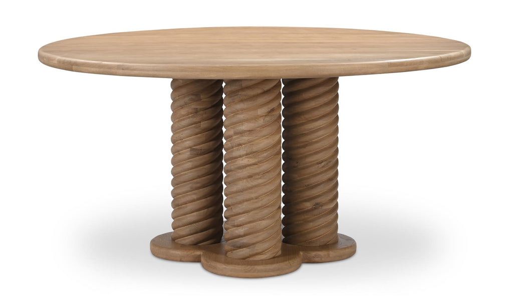 Oak Treccia Round Dining Table Default Title