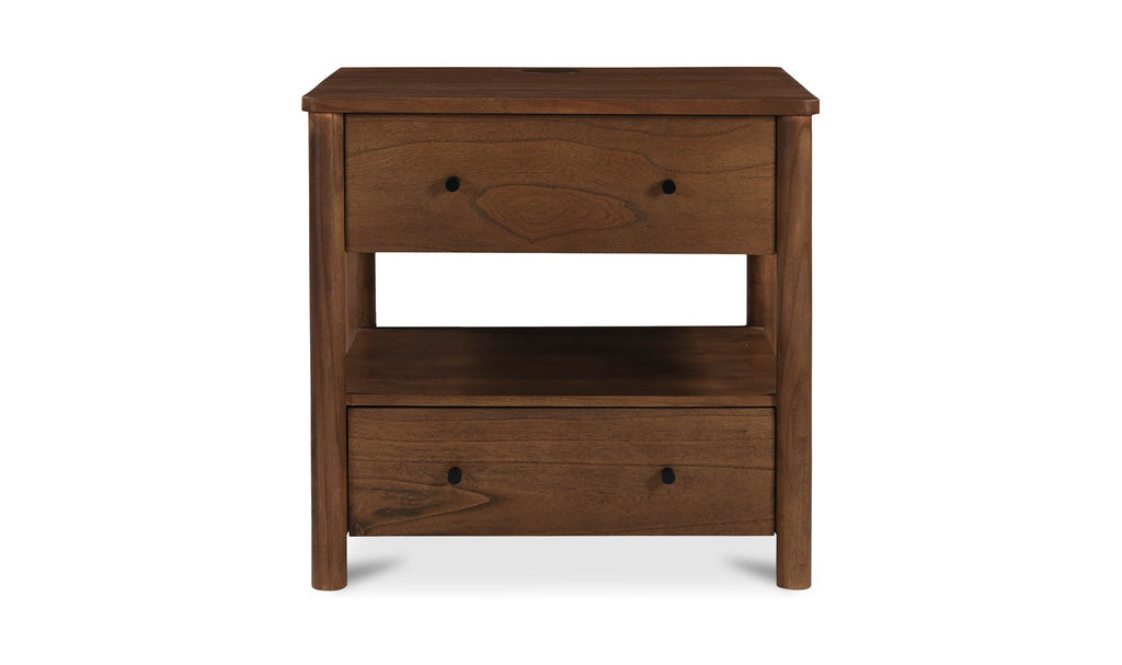 Lottie Charging Nightstand Brown