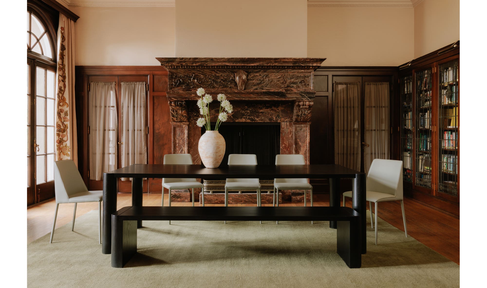Post Dining Bench Large Black view 15