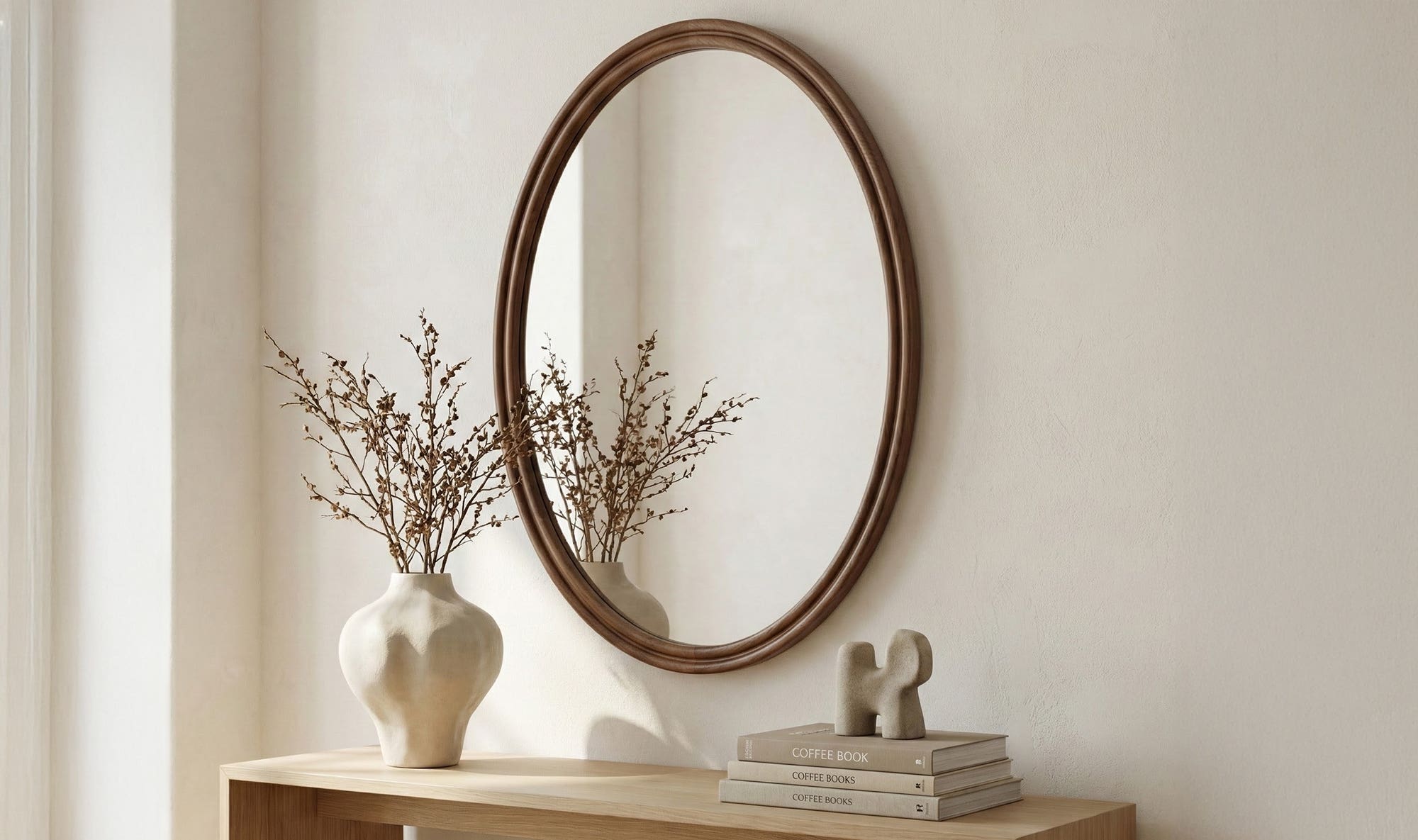 Solid Wood Alcott Oval Mirror