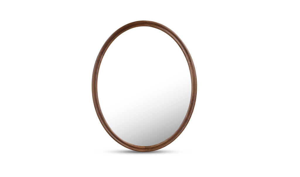 Solid Wood Alcott Oval Mirror - Walnut