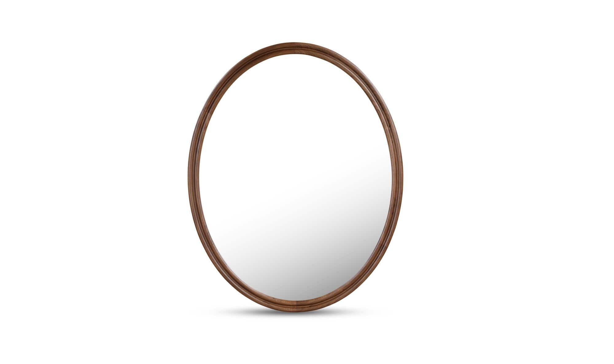Solid Wood Alcott Oval Mirror - Walnut