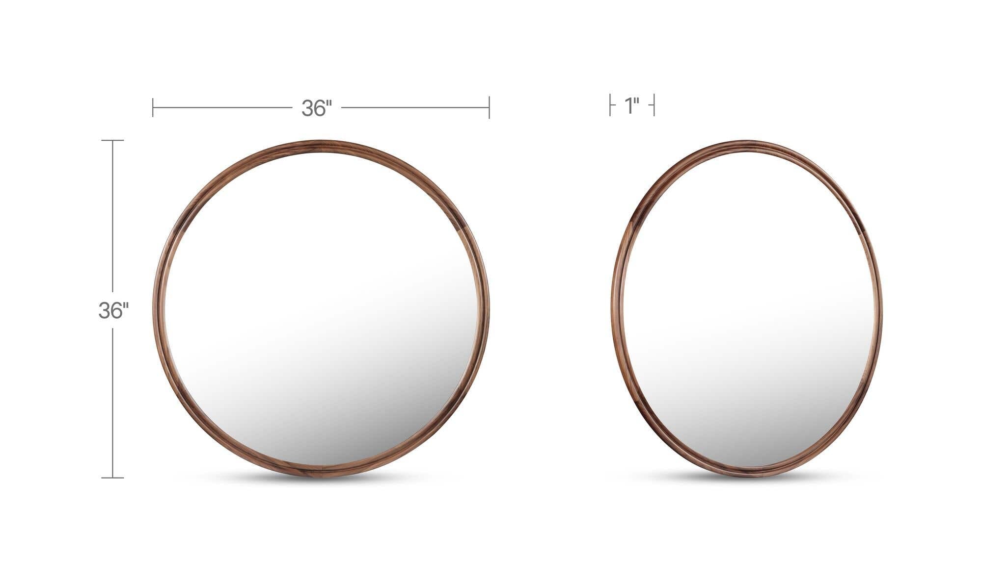Solid Wood Alcott Small Round Mirror