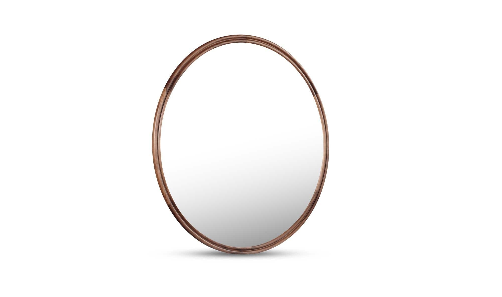 Solid Wood Alcott Small Round Mirror
