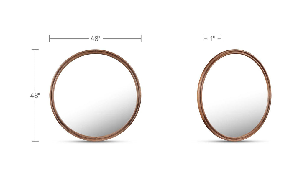 Solid Wood Alcott Large Round Mirror
