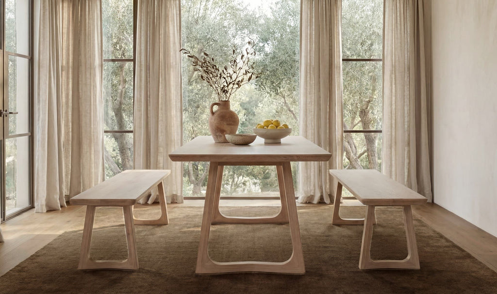Oak Silas Dining Bench Oak view 2