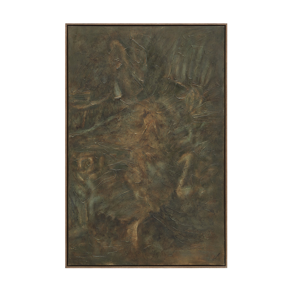 Beatrix wall art by Renwil, cotton canvas, dark oak frame