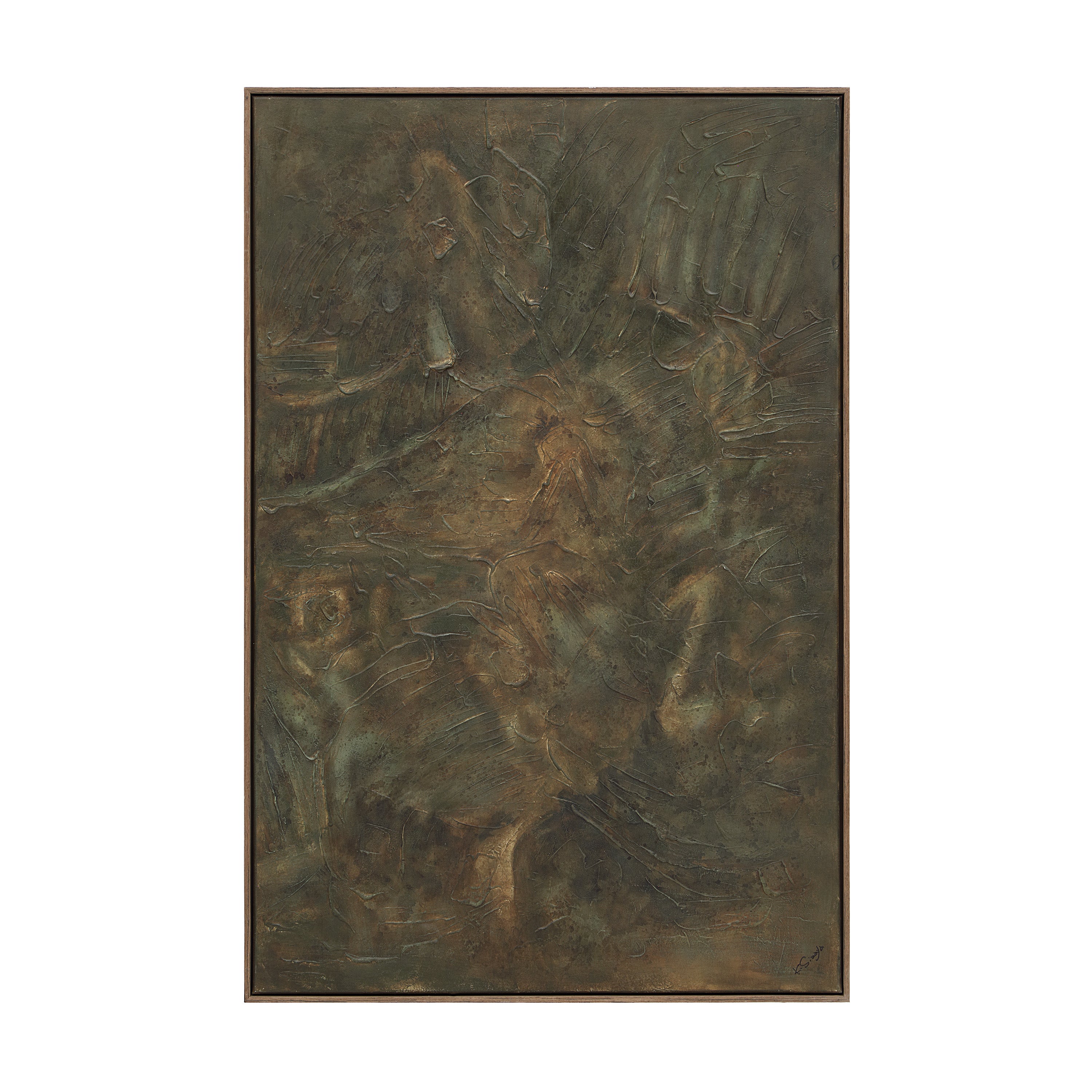 Beatrix wall art by Renwil, cotton canvas, dark oak frame